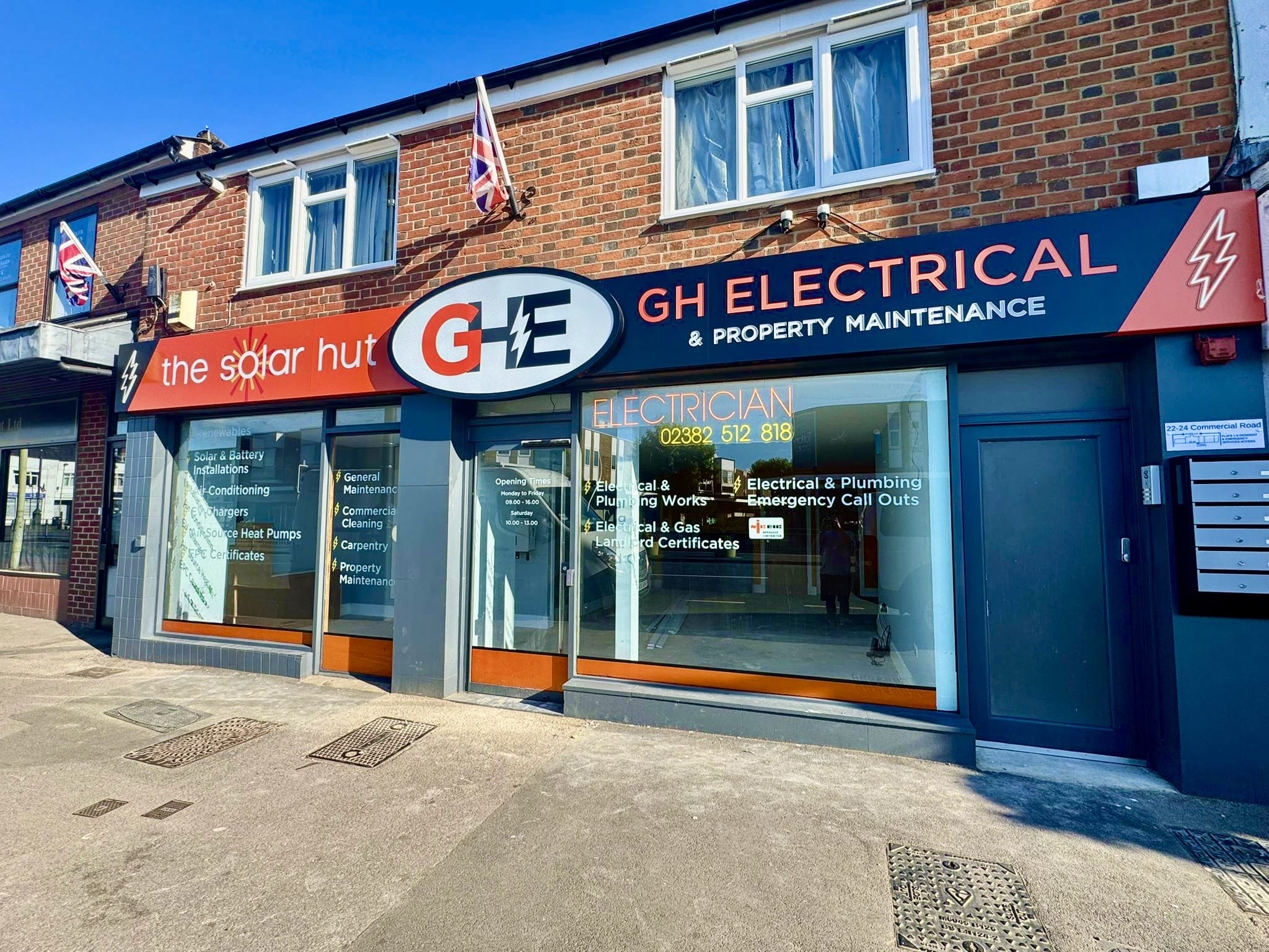 The Solar Hut shop front in Totton