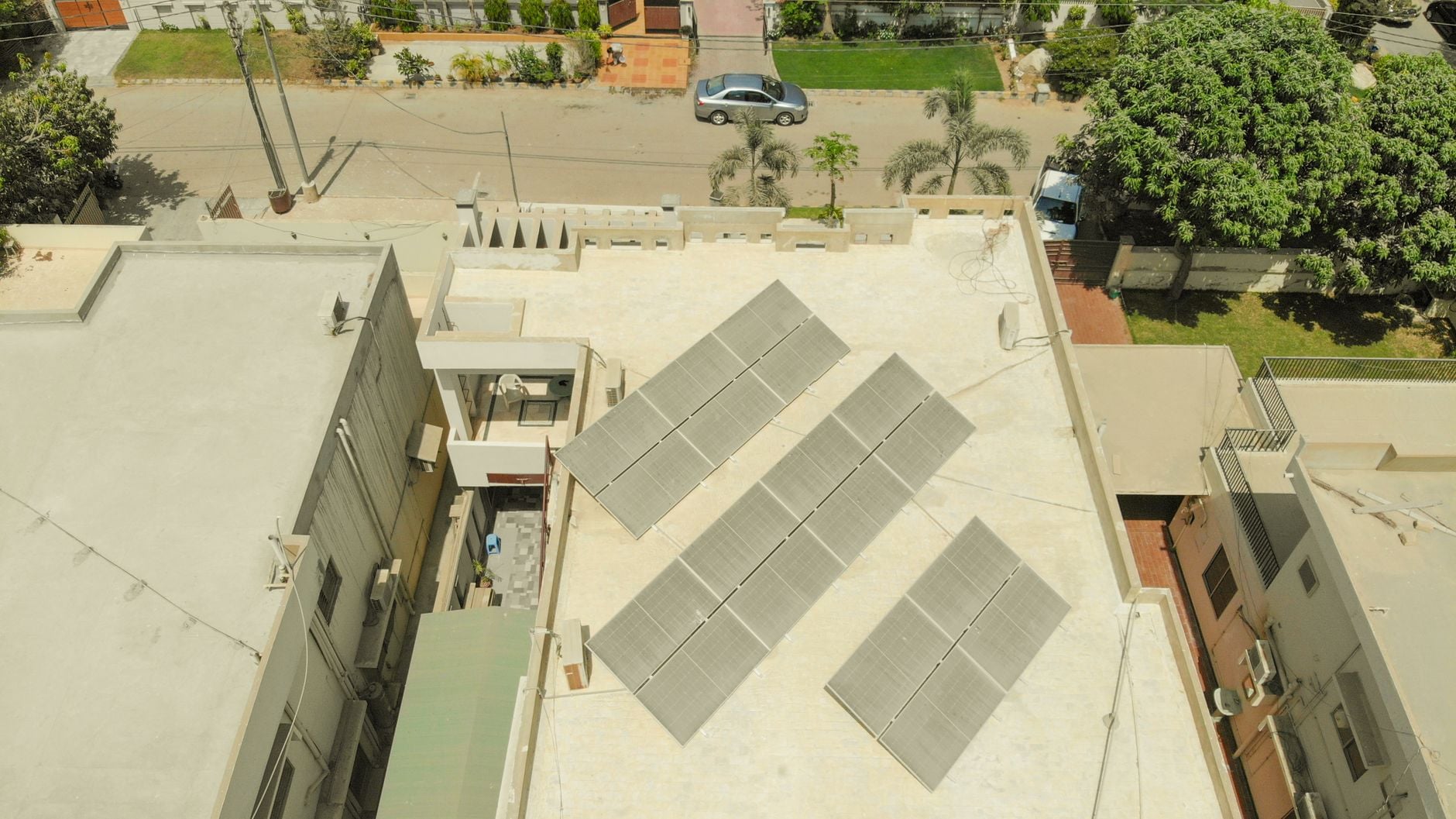 on roof solar panel installation
