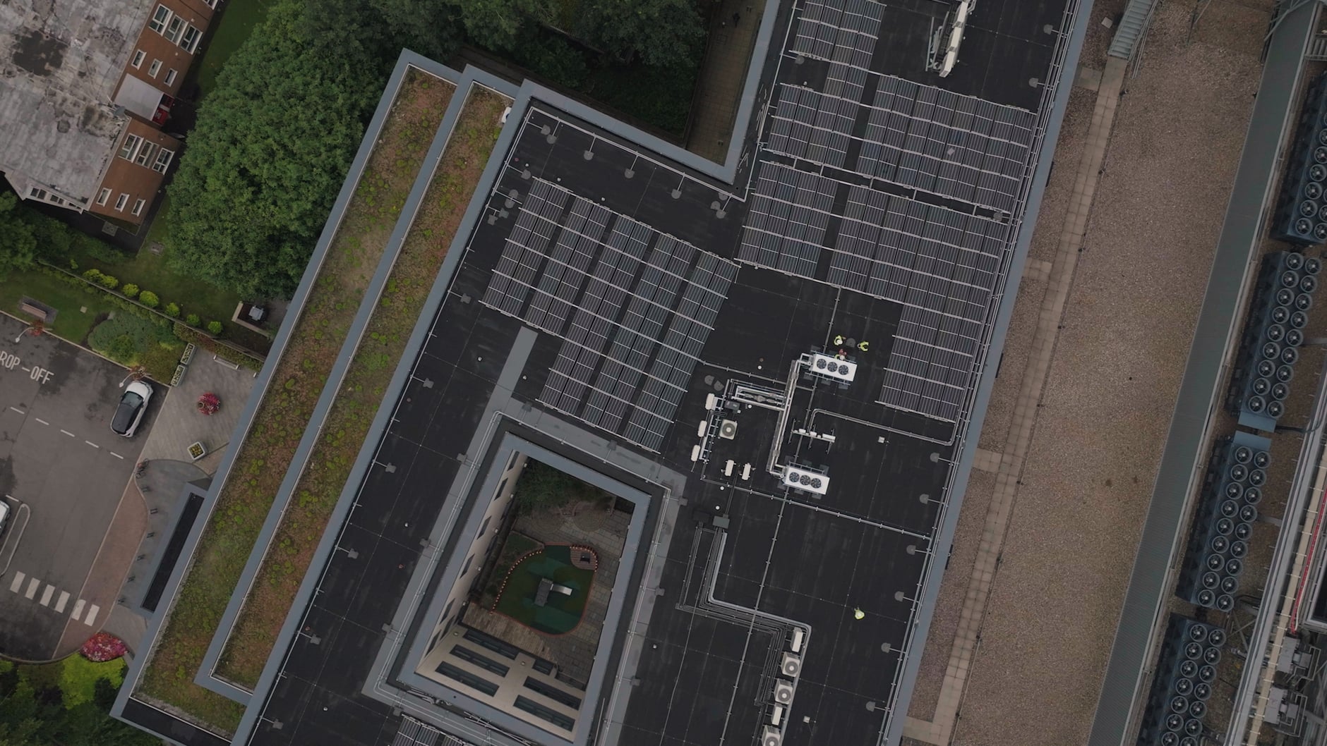 solar panels on roof