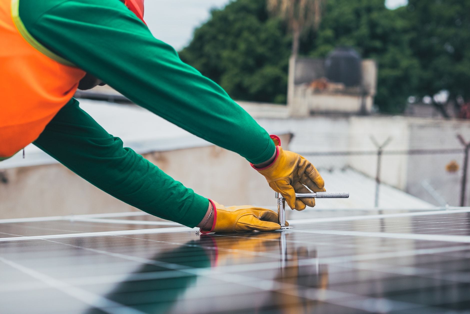 in roof solar panel installation
